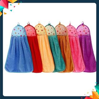SET 6 KHĂN LAU TAY CÓ MÓC TREO DÙNG CHO NHÀ BẾP - Khăn Lau Tay Đa Năng Tiện Dụng Chất Liệu Cao Cấp Thấm Hút Tốt