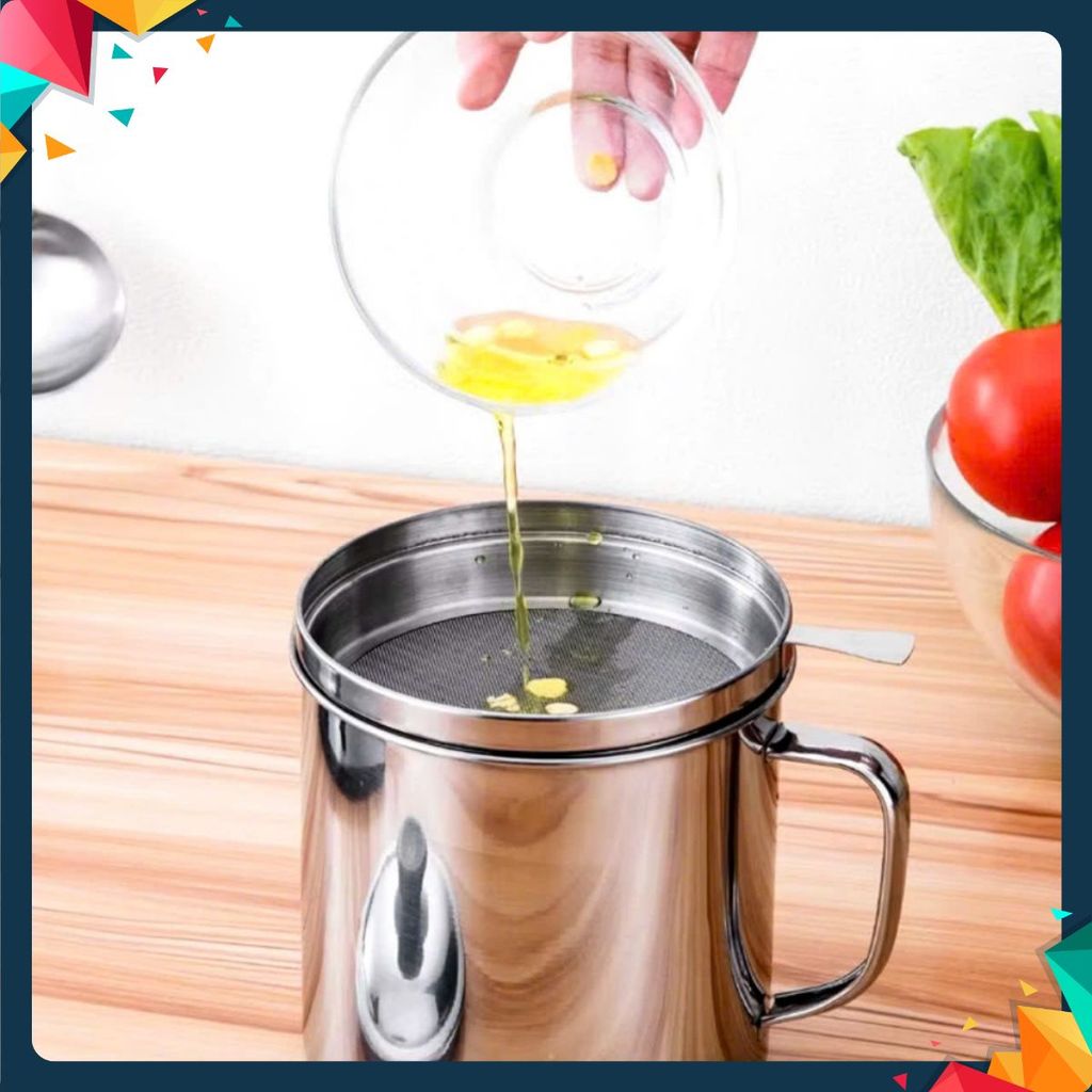 CA LỌC DẦU ĂN- Ca Lọc Dầu Ăn Inox 304 Có Lưới Lọc Dầu Cực Trong Không Để Lại Cặn - MA: CALOCDAUAN