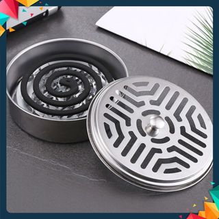 KHAY ĐỰNG NHANG MUỖI - Hộp Đựng Nhang Muỗi Inox Có NắP ĐậY-Khay Nhang Muỗi ThéP Không Gỉ Để Nhang MuỗI