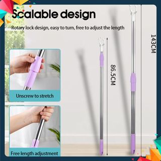 CÂY PHƠI QUẦN ÁO BẰNG INOX KÉO DÀI 1-5M - CÂY GẬY LẤY ĐỒ TRÊN CAO CÓ THỂ KÉO DÀI XẾP GỌN - Gậy Lấy Đồ Trên Cao Inox