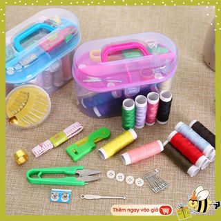 HỘP KIM CHỈ ĐA NĂNG LOẠI 55 MÓN - BỘ KIM CHỈ MAY VÁ ĐA NĂNG - Bộ Kim Chỉ 55Món Dùng Trong May Vá Kèm Hộp Đựng Trong Suốt
