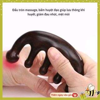 LƯỢC GỖ ĐÀN HƯƠNG MÁT XA DA ĐẦU DÁNH CHO CẢ NAM VÀ NỮ - Lược Massage Năm Cánh Chống Tĩnh Điện Gỗ Đàn Hương Da Đầu