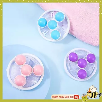 [COMBO 10] PHAO LỌC CẶN MÁY GIẶT THÔNG MINH - Phao Lọc Cặn Máy Giặt Hình Bi Tròn Túi Lưới Lọc Bụi Bẩn Máy Giặt Tiện
