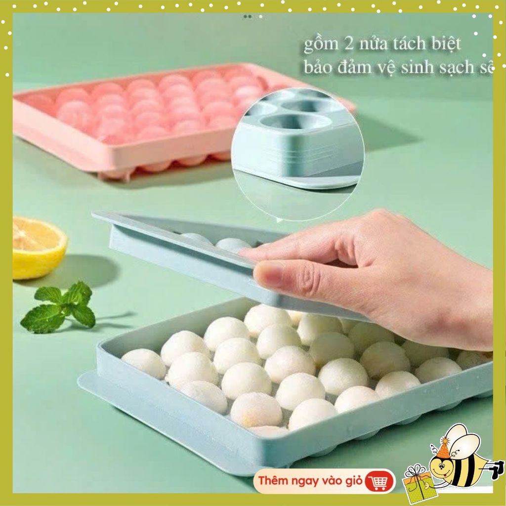 Khay Làm Đá Tròn 33 Ô Tiện Ích-Khuôn Làm Thạch Rau Câu Nhựa Dẻo An Toàn - KHAY ĐÁ VIÊN TRÒN ĐỀU NHANH CHÓNG
