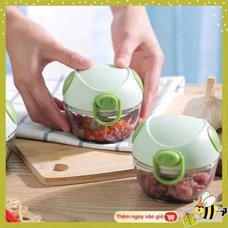 MÁY XAY CON HEO MINI DỄ THƯƠNG TIỆN DỤNG - Máy Xay Tỏi Bằng Tay Kéo Dây,Dụng Cụ Xay Tỏi Ớt Rau Củ Đa Năng