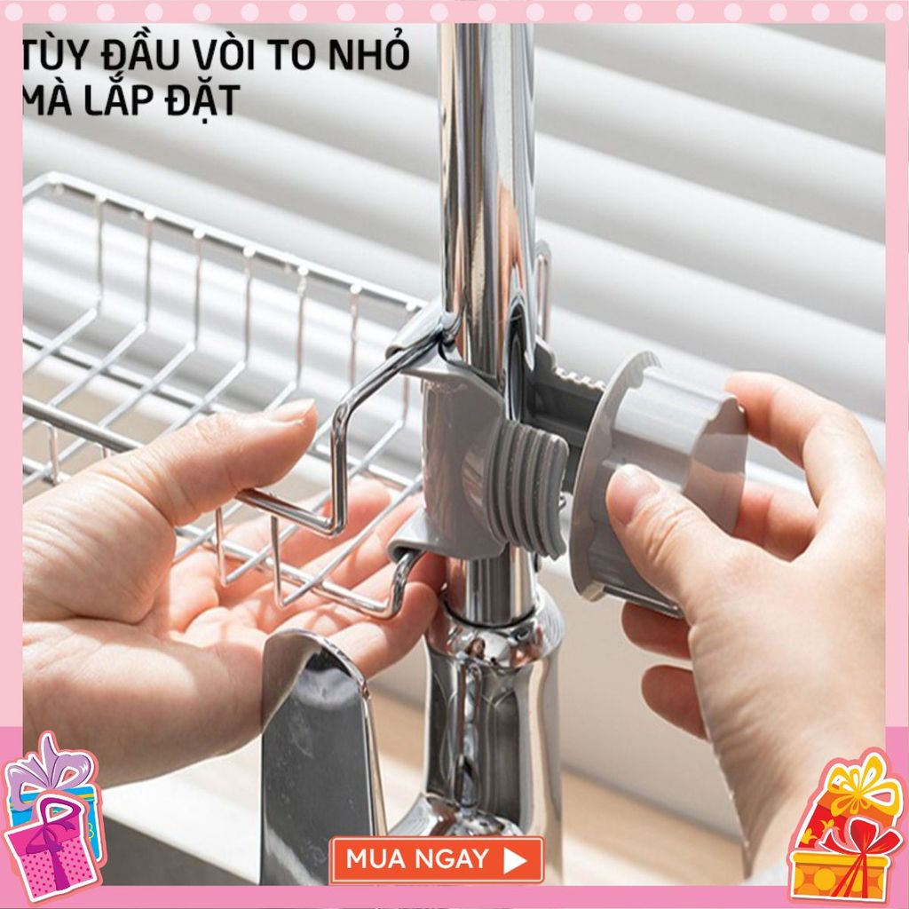 Khay Inox Gắn Vòi Rửa Bát- Giá Inox Thép Không Rỉ Treo Vòi - Nhà Tắm -Chậu Rửa Bát - Toilet Để Đồ Đa Năng - KHAYDEDO69