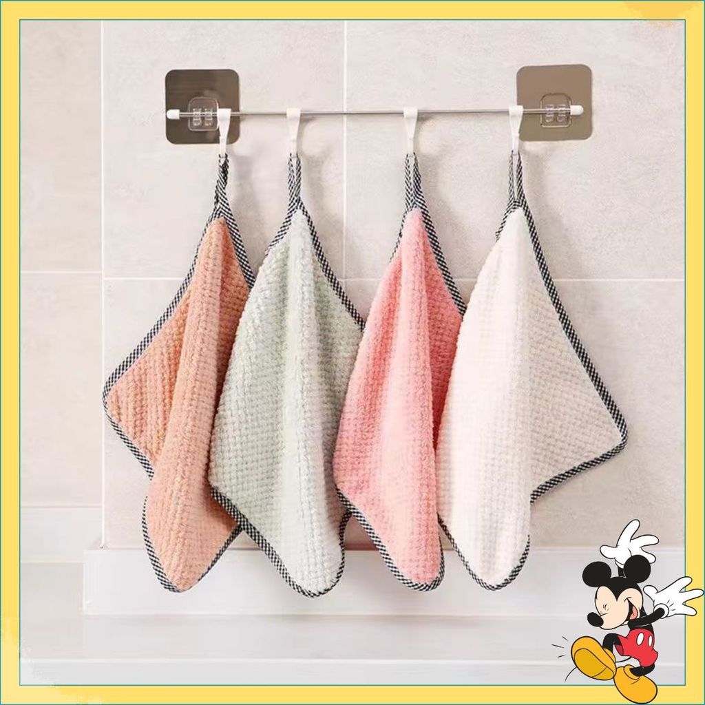 COMBO KHĂN TREO LAU TAY - KHĂN LAU NHÀ BẾP CÁCH NHIỆT - Khăn Rửa Chén - Khăn Lau Tay San Hô Vệ Sinh Lau Bếp 2 Mặt
