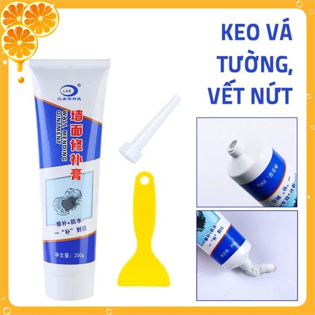 Keo Vá Tường Chống Thấm LKB 250gr - Trám Trét Vết Nứt Khe Hở Tường - Chống Mốc Ẩm Làm Sạch Tường