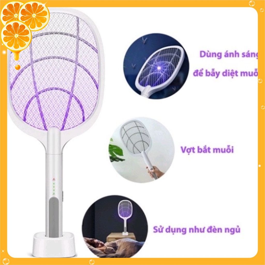 VỢT MUỖI THÔNG MINH - Đèn Bắt Muỗi Tự Động 2IN1 Đế Pin Sạc Điện Cao Cấp-Vợt Bắt Muỗi-Vợt Gấp Gọn Mẫu Mới Nhập Khẩu