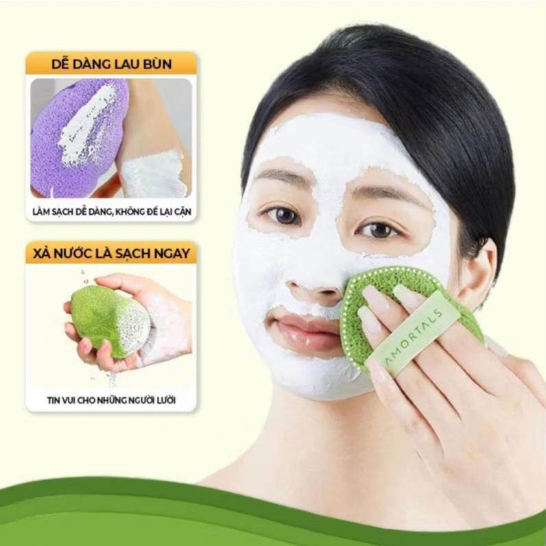 Bông mút bọt biển rửa mặt, mask đất sét AMORTALS
