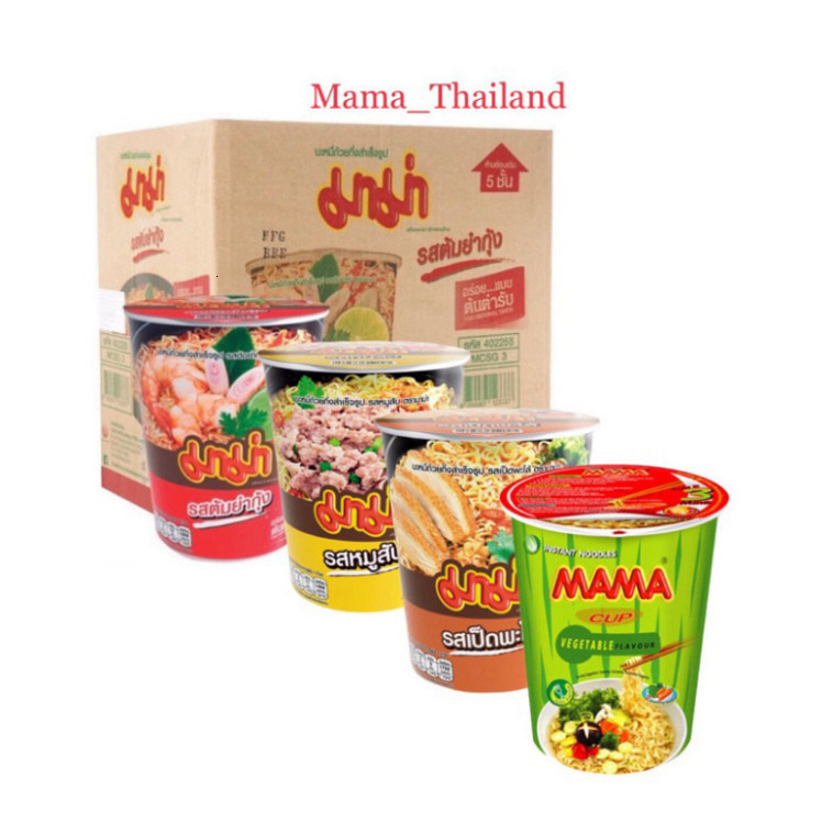 Mì Ly Mama Thái Lan các loại(Thùng 36 Ly) Nhập Khẩu Thái Lan, Date 12 Tháng