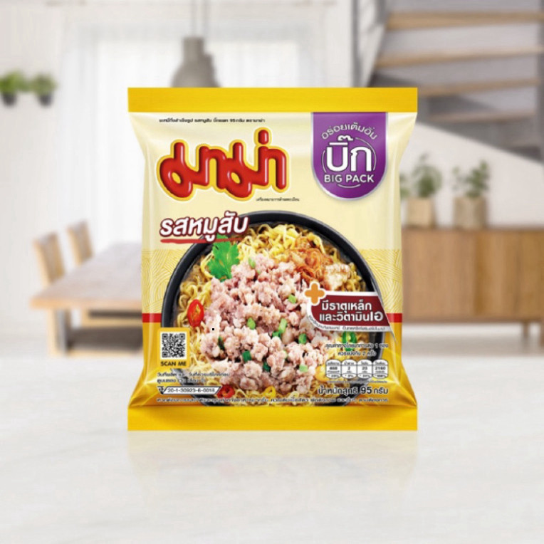 MÌ MAMA GÓI 95G(Thịt Bằm-Tomyum-Lẩu Thái)-THÙNG 24