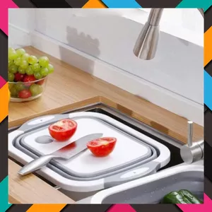 Thớt Nhựa Đa Năng Kiêm Chậu-Bộ Chậu Gấp Gọn Kèm Thớt 2 Trong 1 Siêu Tiện Lợi - RỔ ĐA NĂNG KIÊM THỚT GẤP CHO NHÀ BẾP