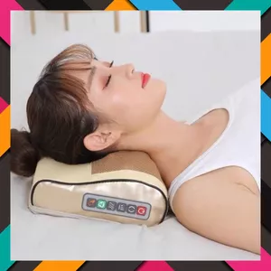 GỐI MASSAGE CỔ VAI GÁY SEKA MS20 - Hồng Ngoại 20 Bi Thế Hệ Mới Màu Trắng Kem Bảo Hành Chính hãng