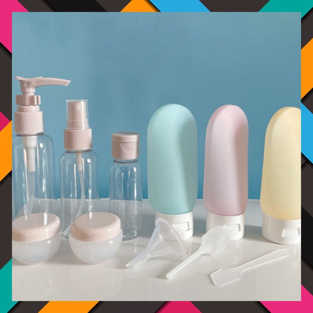 BỘ CHIẾT MỸ PHẨM 11 CHI TIẾT CHAI LỌ TUÝP DU LỊCH NHIỀU MÓN TRAVEL KIT - Chai Lọ Chiết Mỹ Phẩm- Dầu Gội- Sữa Tắm Du Lịch
