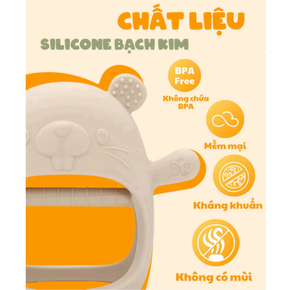 Gặm Nướu Cầm Tay Cho Bé Silicon Siêu Mềm Không Chứa BPA An Toàn Cho Bé