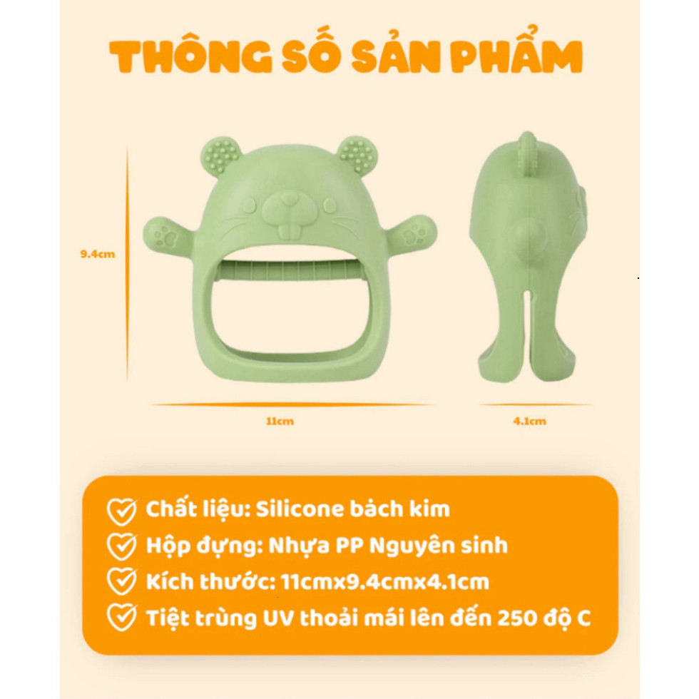 Gặm Nướu Cầm Tay Cho Bé Silicon Siêu Mềm Không Chứa BPA An Toàn Cho Bé