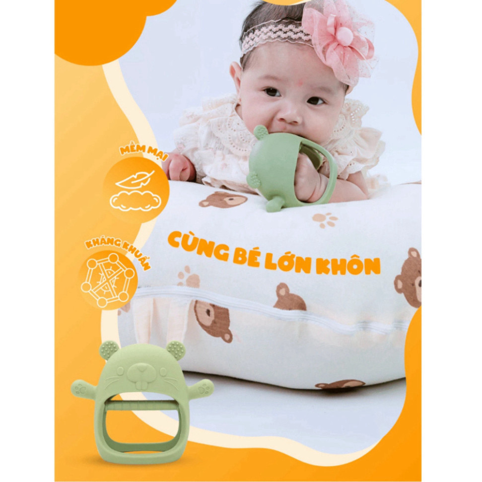 Gặm Nướu Cầm Tay Cho Bé Silicon Siêu Mềm Không Chứa BPA An Toàn Cho Bé