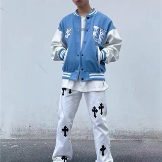Hot Trendy - Áo khoác bomber nỉ PE chống lạnh UNDERTRAP màu xanh dương - Siêu ấm áp, Áo bóng chày
