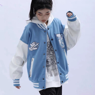 Hot Trendy - Áo khoác bomber nỉ PE chống lạnh UNDERTRAP màu xanh dương - Siêu ấm áp, Áo bóng chày