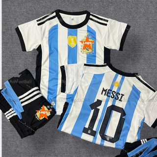 Bộ Quần Áo Bóng Đá Trẻ Em Đội Tuyển Argentina 2024 In Messi - Vải Mè Kim