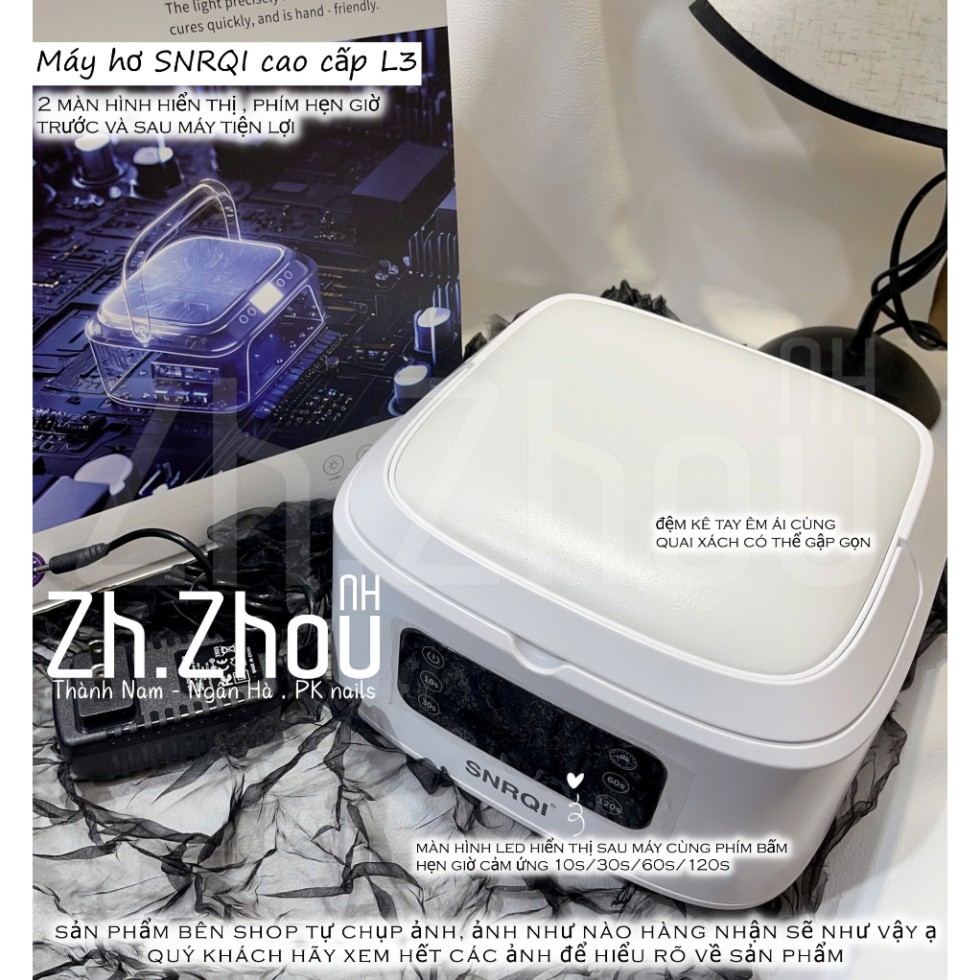 Máy hơ gel SNRQI L3, máy hơ L3 cao cấp ,máy hơ móng SNRQI , Máy sấy gel cao cấp,khoang rộng rãi phụ kiện nail chính hãng