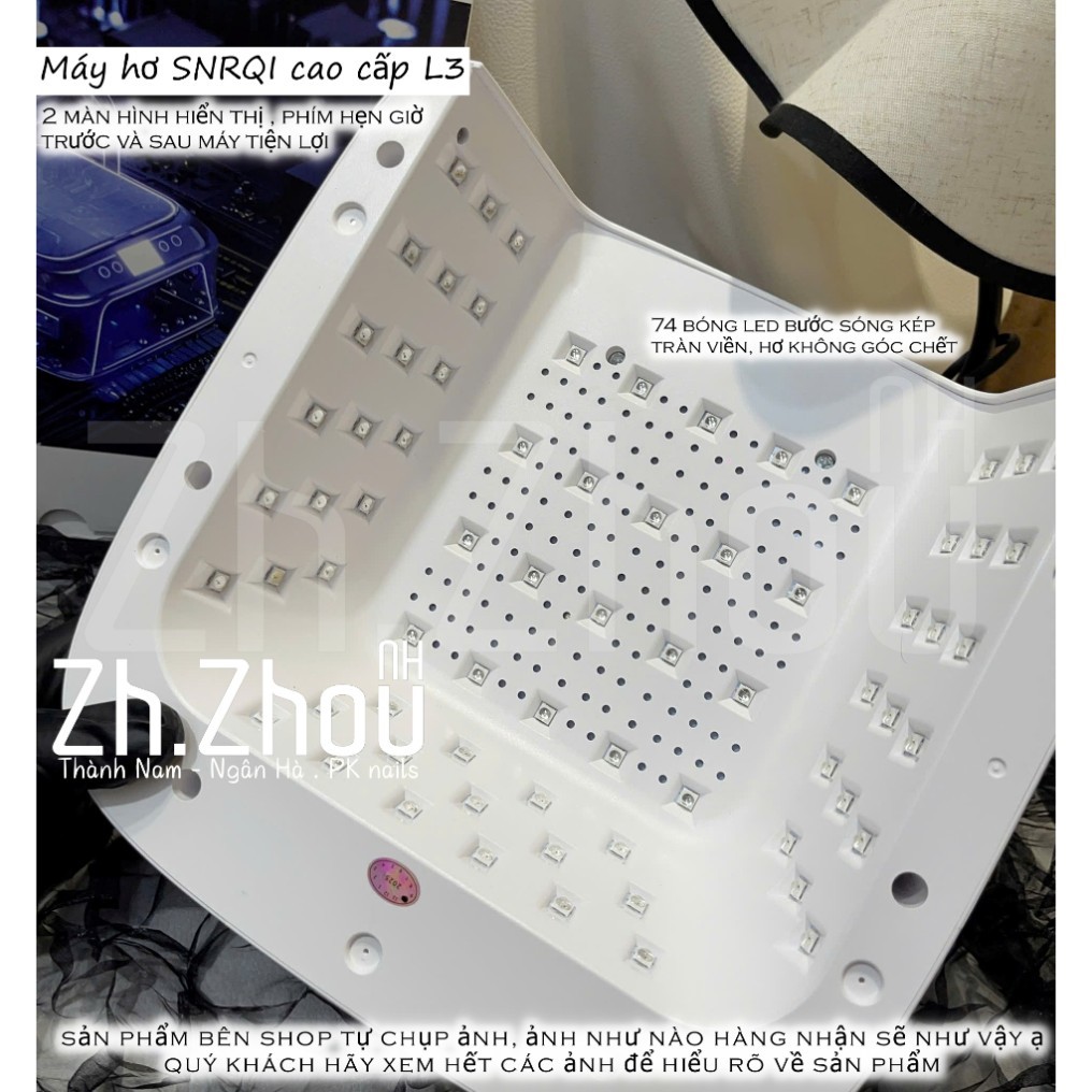 Máy hơ gel SNRQI L3, máy hơ L3 cao cấp ,máy hơ móng SNRQI , Máy sấy gel cao cấp,khoang rộng rãi phụ kiện nail chính hãng