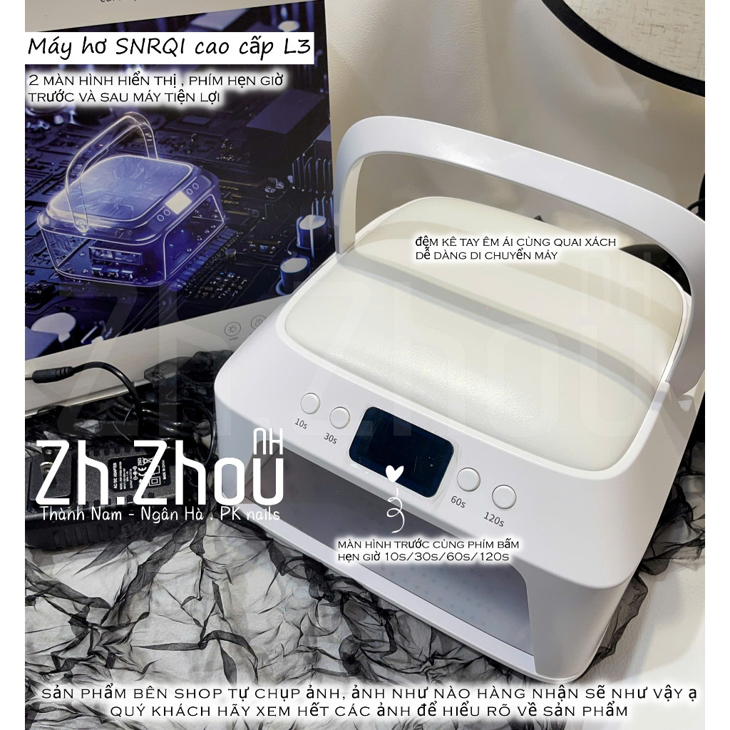 Máy hơ gel SNRQI L3, máy hơ L3 cao cấp ,máy hơ móng SNRQI , Máy sấy gel cao cấp,khoang rộng rãi phụ kiện nail chính hãng