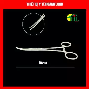 Panh Y Tế, Panh Gắp Phẫu Thuật, Pen Kẹp Y Tế, Panh Cong Không Mấu 16cm - Hàng Pakistan