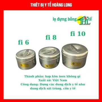 Hộp Inox Đựng Bông Cồn Y Tế Bông Tẩy Trang - Dụng Cụ Y Tế, Spa