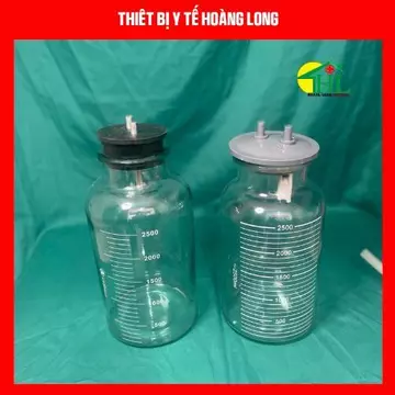 Bình Đựng Dịch Thủy Tinh Cho Máy Hút Dịch 2 Bình Yuwell 7A-23D, 7A-23B