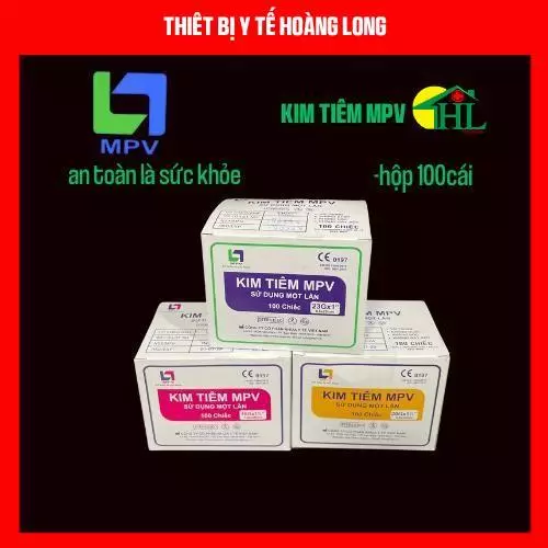 Hộp 100 cái Kim tiêm 18G 23G kim lấy thuốc pha thuốc tiêm chích lấy máu MPV