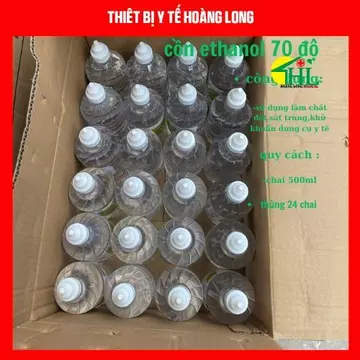 Thùng 24 Chai Cồn Y Tế - Cồn 70 Độ 500 ml Ethanol Sát Khuẩn Rửa Tay, Dùng Cho Máy Phun Khử Trùng Chai 500 ml
