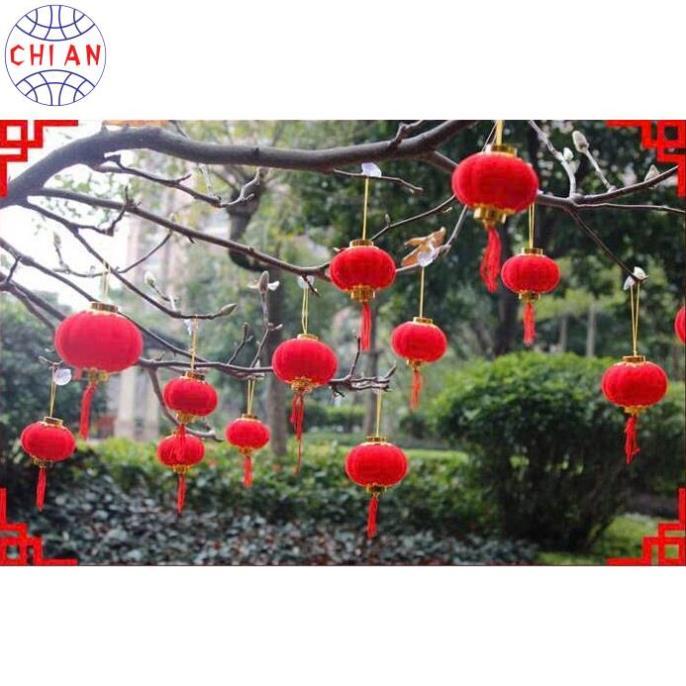 Sỉ Túi 16-30 quả cầu đỏ nhung treo tết, phụ kiện trang trí cây mai, cây đào tết Bính Ngọ 2026