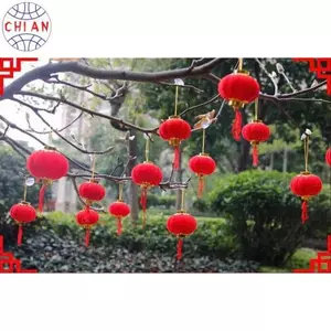 Sỉ Túi 16-30 quả cầu đỏ nhung treo tết, phụ kiện trang trí cây mai, cây đào tết Bính Ngọ 2026
