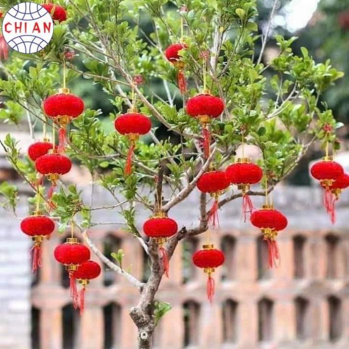 Sỉ Túi 16-30 quả cầu đỏ nhung treo tết, phụ kiện trang trí cây mai, cây đào tết Bính Ngọ 2026