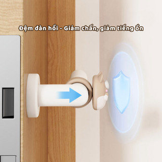 Miếng Chặn Cửa Chống Va Đập Silicon Giảm Tiếng Ồn Bảo Vệ Tường, Đệm Chặn Cửa Hình Thú Ngói - CC05
