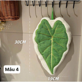 Khăn lau tay hình lá cây dễ thương, Decor nhà tắm phòng bếp ,  chất liệu mềm mại thấm hút tốt (sẵn) 🌸🌸🌸
