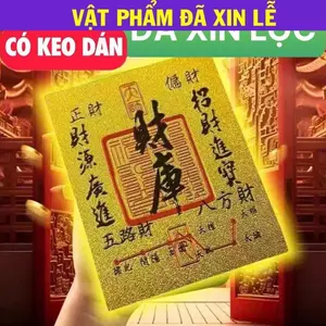 < đã khaii quangg > Miếng Dán Lá Vàng Chiêu Tài Giữ Lộc Phong Thủy Cao Cấp Mạ Vang` Ánh Kim Tinh Tế Ý Sang Trọng