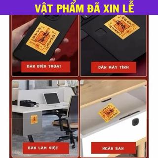 < đã khaii quangg > Lá Vàng Tài Lộc- Thẻ Kim bài Tài Lộc (Đã xiin lộc) bình an , có keo dán mặt sau