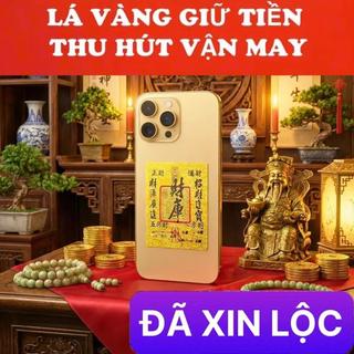 Lá Vàng Tài Khố Thu Hút Tài Lộc May Mắn Phong Thủy , có keo dán