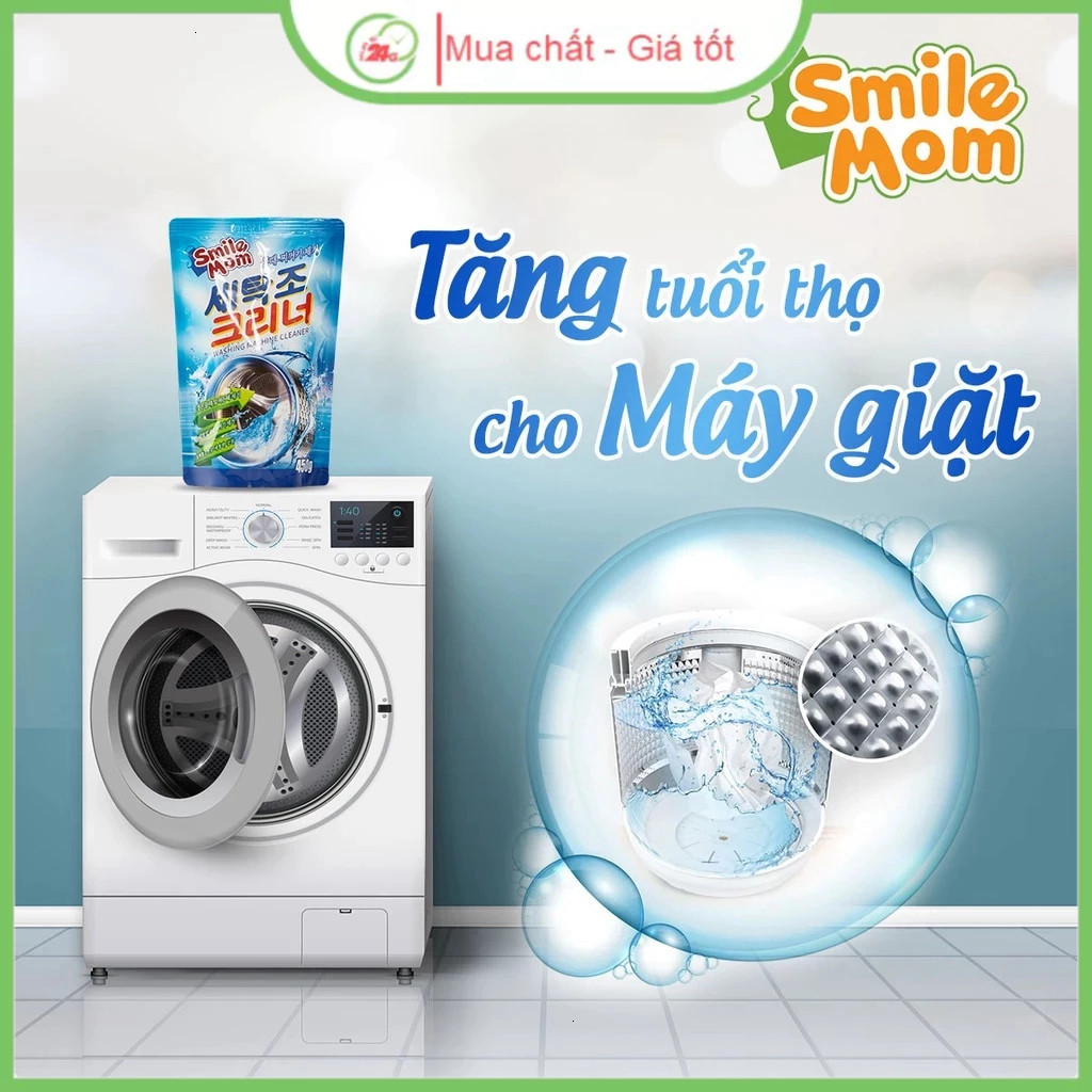 Bột Vệ Sinh Lồng Giặt Hàn Quốc Smile Mom 450Gr Chính Hãng