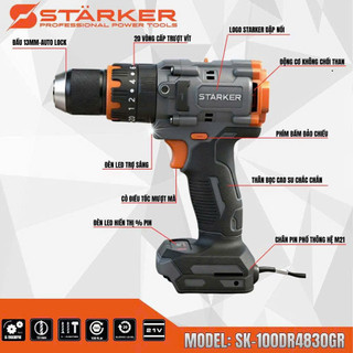 Thân Máy Khoan Pin Stärker 21V Không Chổi Than, Dùng Pin Hệ M21 – SK-100DR4830GR