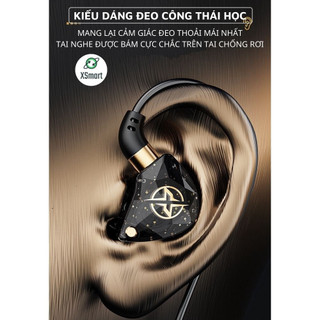 Tai Nghe Dây Nhét Tai Chống Ồn X6 Âm Thanh Siêu Bass Nghe Nhạc, Xem Phim, Chơi Game Cực Đã Tích Hợp Mic Lọc Âm, Jack 3.5