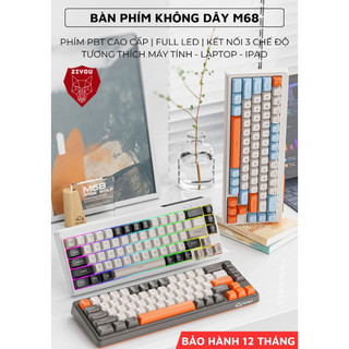 Bàn Phím Không Dây Free Wolf M68 - Bluetooth 5.3 Kết Nối Đa Năng Led Pro Pin Sạc