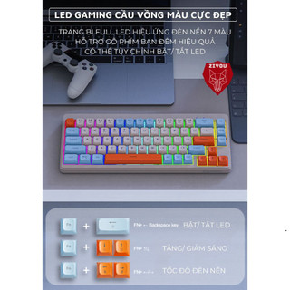 Bàn Phím Không Dây Free Wolf M68 - Bluetooth 5.3 Kết Nối Đa Năng Led Pro Pin Sạc