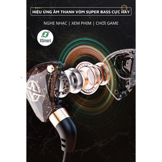 Tai Nghe Dây Nhét Tai Chống Ồn X6 Âm Thanh Siêu Bass Nghe Nhạc, Xem Phim, Chơi Game Cực Đã Tích Hợp Mic Lọc Âm, Jack 3.5
