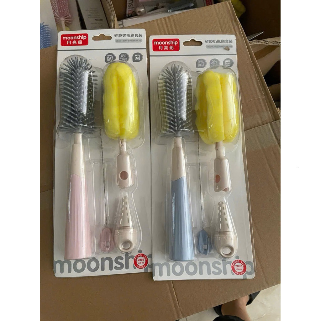 Cọ bình sữa Silicon cao cấp moonship cho bé yêu 2025