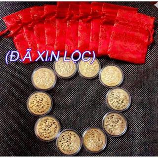 Đồng xu Long Phụng sum vầy may mắn phong thủy tài lộc