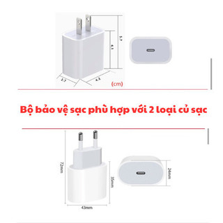 [Thỏ Trắng vương miện] Bộ phụ kiện bảo vệ củ sạc và cáp sạc cho iphone PD18/20W bằng silicon cao cấp RABBI